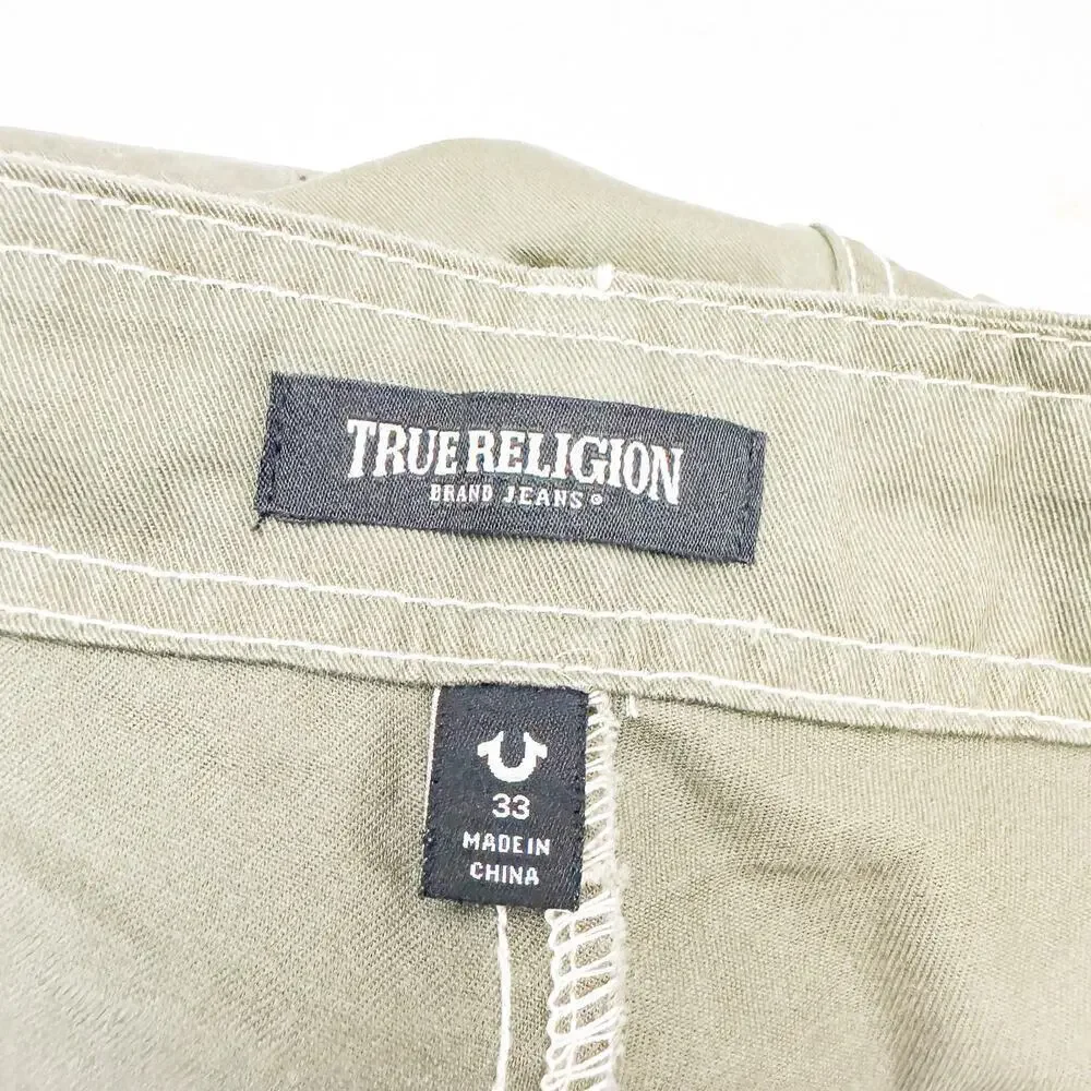 True Religion Men's Kalamata Cargo Pants Wide Leg Size 33 NWT